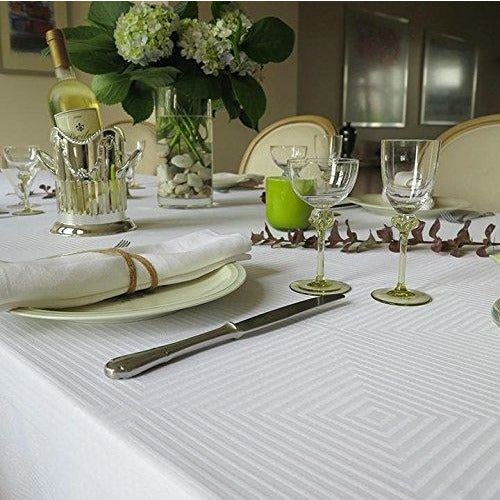 Mode Living Tablecloth Easy Care 66" x 128" Tokyo White - Home Decors Gifts online | Fragrance, Drinkware, Kitchenware & more - Fina Tavola