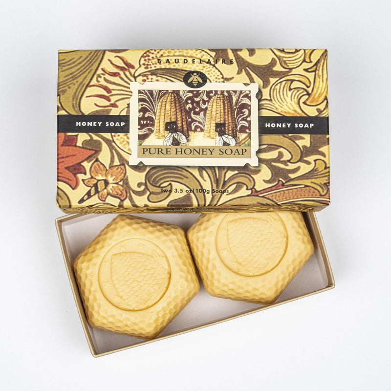 Baudelaire Pure Honey Bar Soap Moisturizing Gift Box | Set of 2