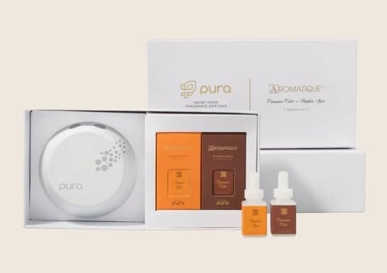 Aromatique Pura Smart Home Fragrance Diffuser Set | Pumpkin Spice & Cinnamon Cider