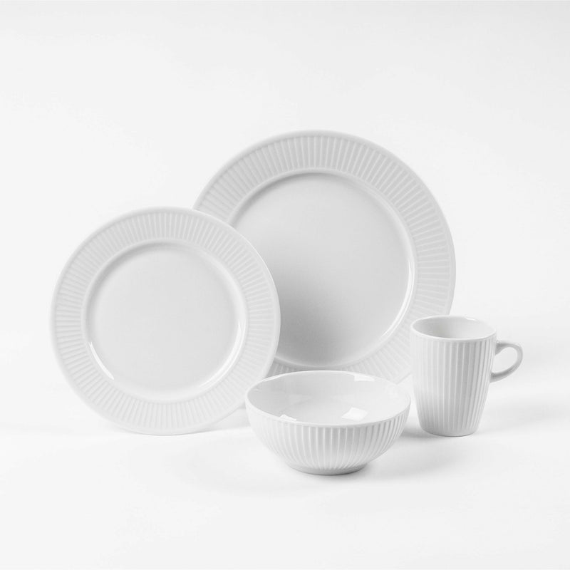 Plisse Dinnerware White Porcelain 16 Pieces (Service for 4) - Home Decors Gifts online | Fragrance, Drinkware, Kitchenware & more - Fina Tavola