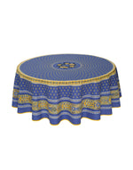 Bastide Lavander Provencal Tablecloth | 90" Round | Easy Care Coated Cotton
