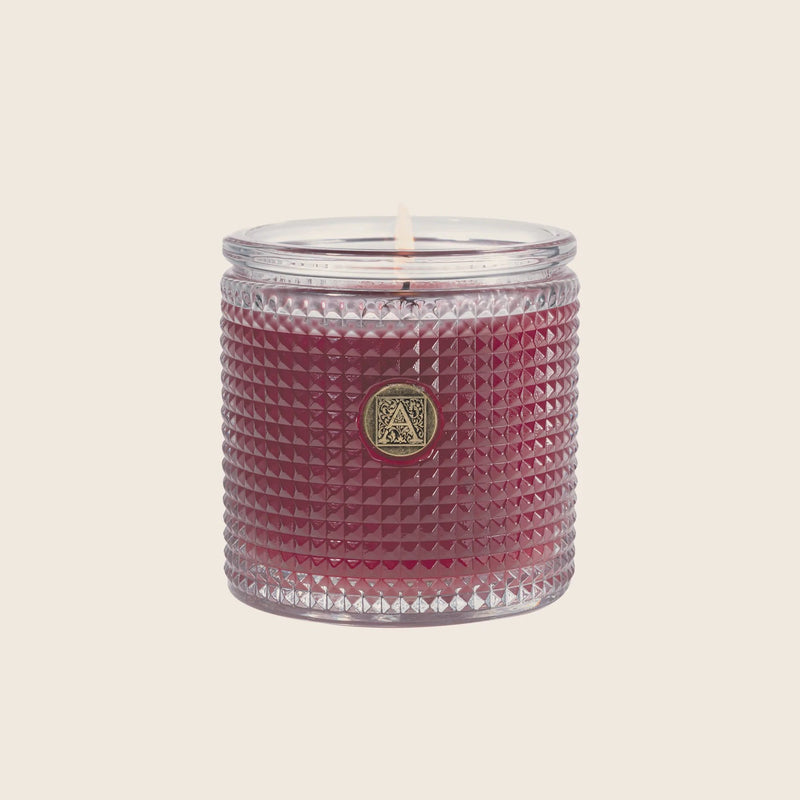 Scented Candle in Textured Glass | Vanilla Rosewater