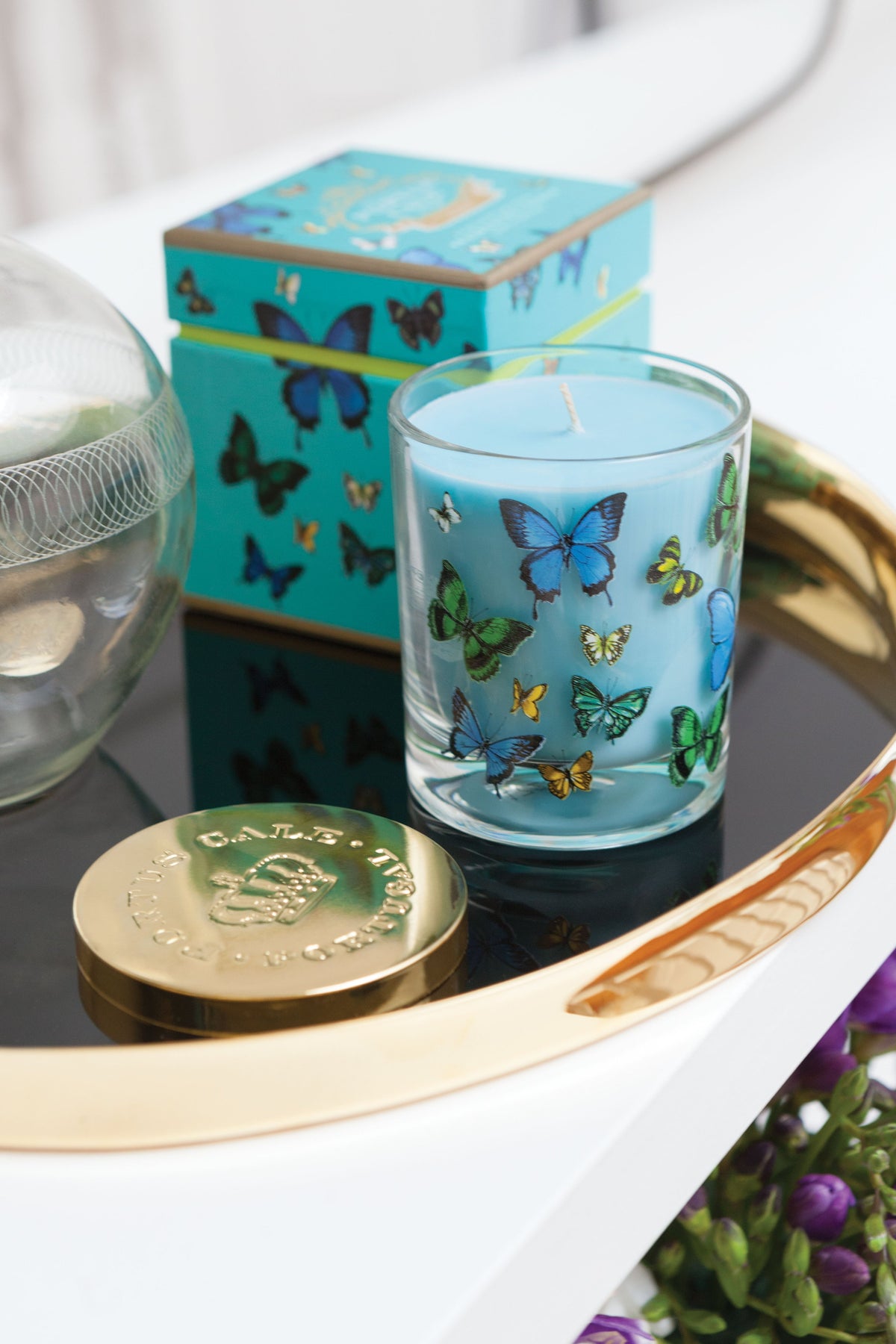 Portus Cale Butterflies Scented Candle | Sugarcane & Lemongrass