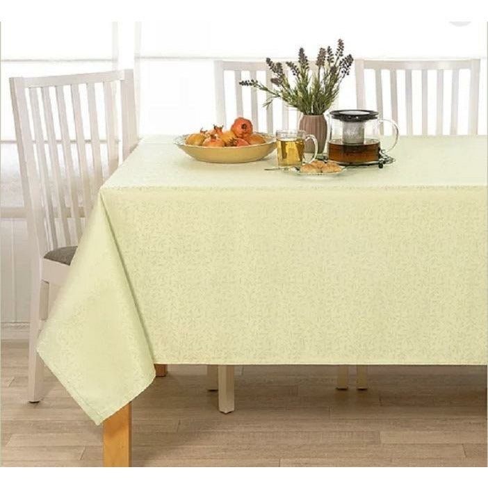 Orna Korngold Ivory Leaves Rectangular Tablecloth