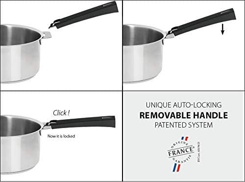 Cristel Mutine White Cookware Set with Removable Handles | 6 Piece Set