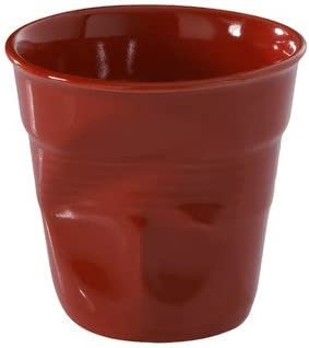 Froisses Porcelain Cappucino Crumple Cup Tumbler | Red | Set of 4