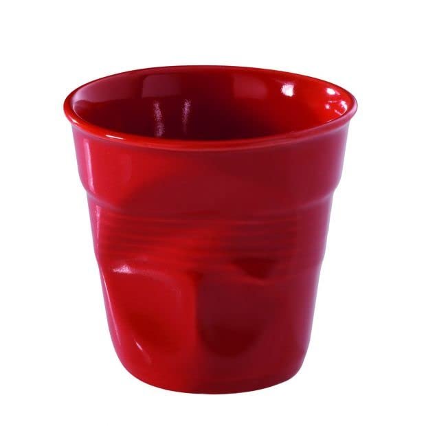 Froisses Porcelain Espresso Crumple Cup | Red