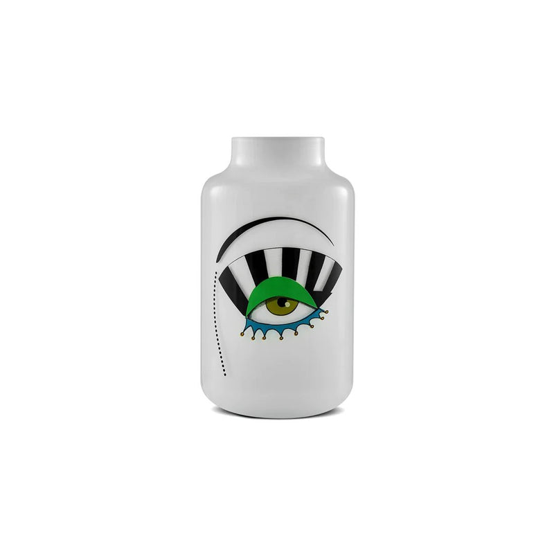 Mini Magnolia Rock & Pop White Vase | Medium | Green Eyes