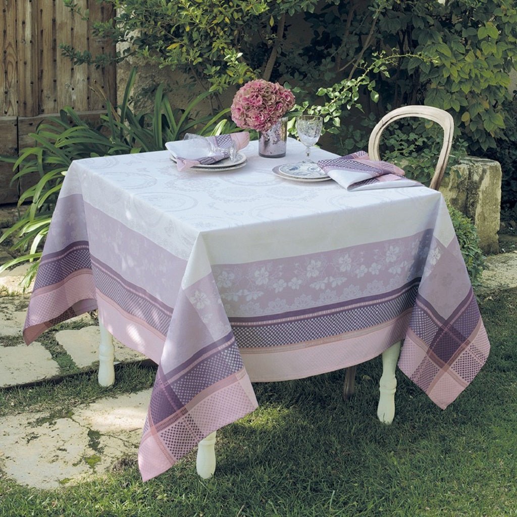 Garnier-Thiebaut Tablecloth Faiences Mauve 69" Square - Home Decors Gifts online | Fragrance, Drinkware, Kitchenware & more - Fina Tavola