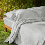 Garnier Thiebaut Standard/Queen Pillow Cases Set-2 Sunrise Grey Sateen 420 Thread Count Bombacio Linens