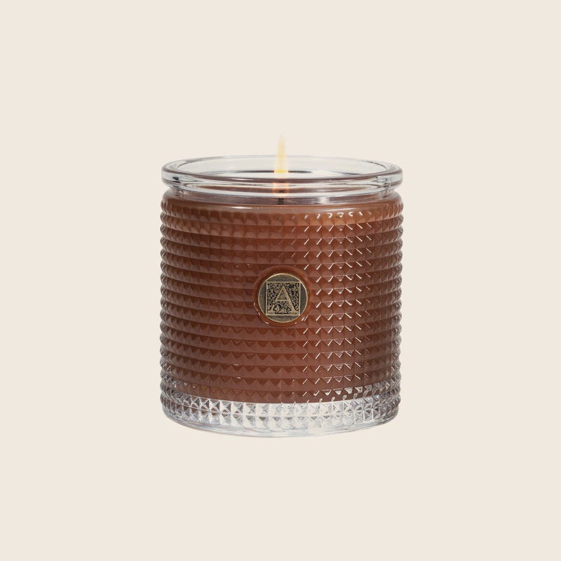 Aromatique Scented Candle Textured Glass | Cinnamon Cider (Set of 2)