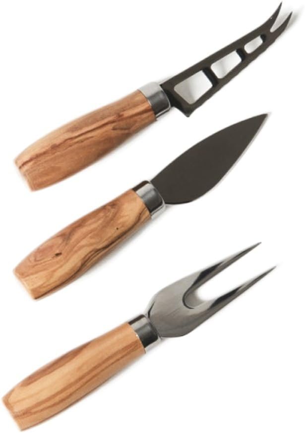 Berard Stainless Steel Cheese Knife Set with Olivewood Handles | 3 Piece Set