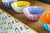 Guzzini Le Murrine Bowl (Blue/White/Orange) Fruit, Salad, Serving Bowl 9.5", 25cm Outdoor Indoor Use