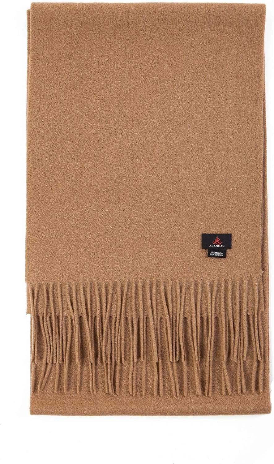 Alashan Cashmere Merino Blend Woven Scarf | Camel