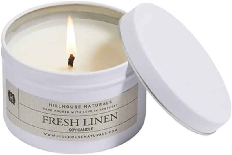 Hillhouse Naturals Christmas Scented Candles in a Tin | Ripe Orange and Cinnamon Spice 6.5 oz