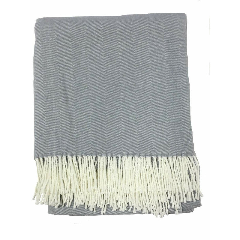 Herringbone Throw Cotton Blend in Pewter Grey - Home Decors Gifts online | Fragrance, Drinkware, Kitchenware & more - Fina Tavola