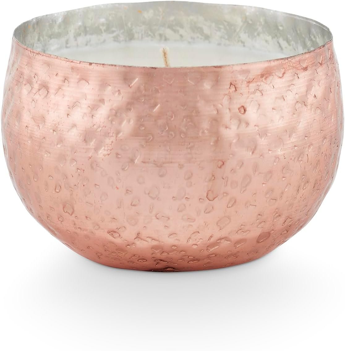 Scented Candle in Demi Iced Metal Vase | Woodfire