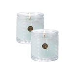 Cotton Ginseng Textured Glass Scented Jar Candle - Set of 2 - Home Decors Gifts online | Fragrance, Drinkware, Kitchenware & more - Fina Tavola