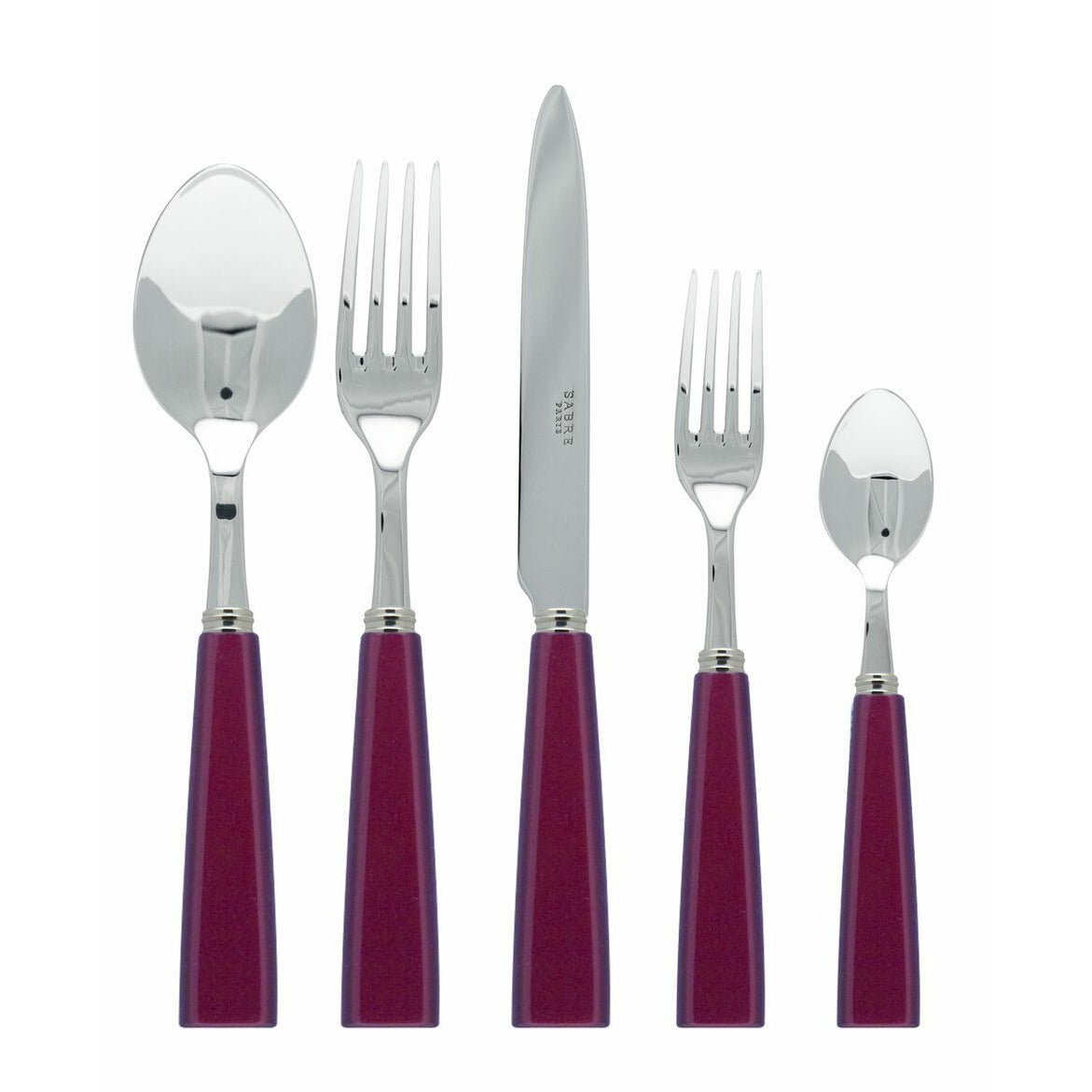 Natura 5 Pc Flatware Set Aubergine Place Setting - Home Decors Gifts online | Fragrance, Drinkware, Kitchenware & more - Fina Tavola