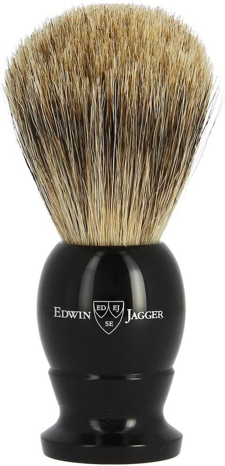 Ebony Imitation Edwin Jagger English Medium Shaving Brush with Best Badger | Light Horn