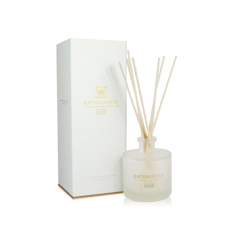 Rathbornes Dublin Tea Rose, Oud & Patchouli Scented Reed Diffuser 200ml - Home Decors Gifts online | Fragrance, Drinkware, Kitchenware & more - Fina Tavola