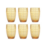 Perle Glass Tumbler Set in Amber | Set of 6 | 10.8oz