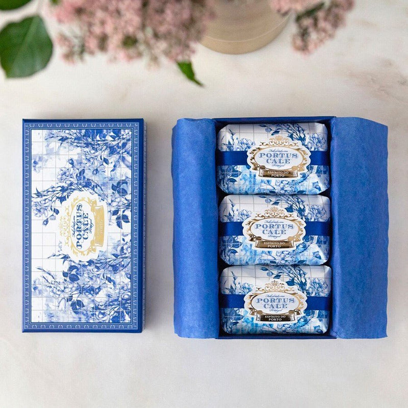 Portus Cale Gold & Blue Soap Box Set - Home Decors Gifts online | Fragrance, Drinkware, Kitchenware & more - Fina Tavola