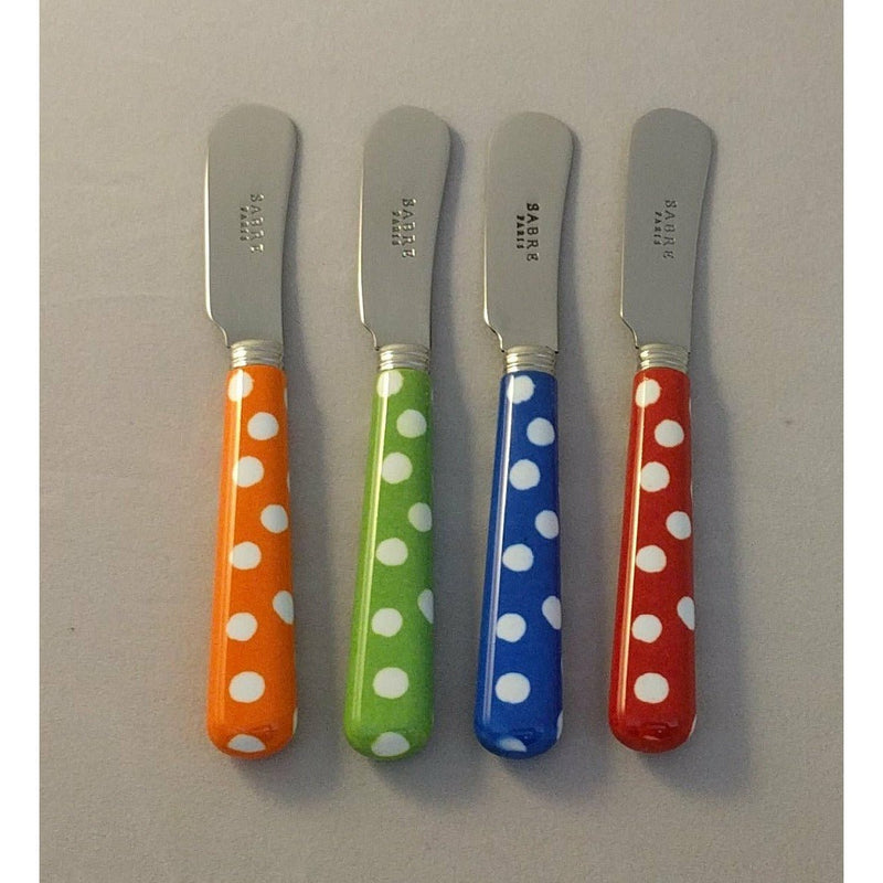 Sabre Spreaders Set of 4 Printed Handle 4-Colors White-Dots (Blue, Red, Green, Orange) - Home Decors Gifts online | Fragrance, Drinkware, Kitchenware & more - Fina Tavola