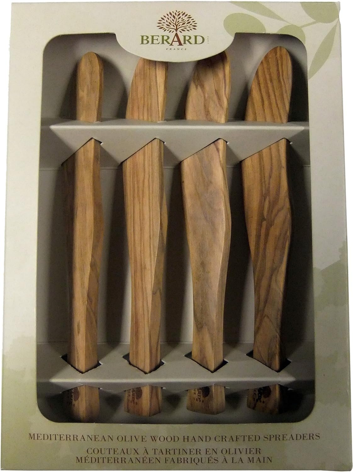 Berard Set of 4 Olivewood Spreaders