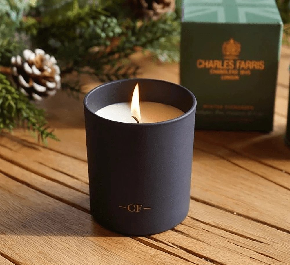 Charles Farris Scented Candle Winter Evergreen , Fragrances of Eucalyptus Pine Cranberry & Cedar 210g Holiday Scents