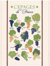 Kitchen Tea Towel | Les Cepages De France (Red Grape Varieties)