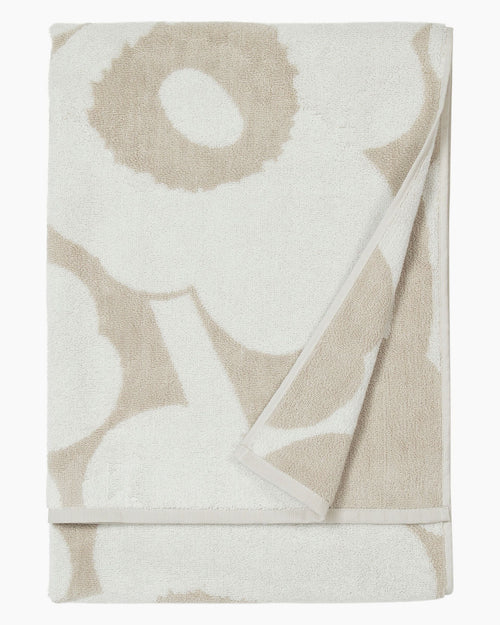 Marimekko Unikko Bath Towel Set | Beige & White | 4 Piece Set