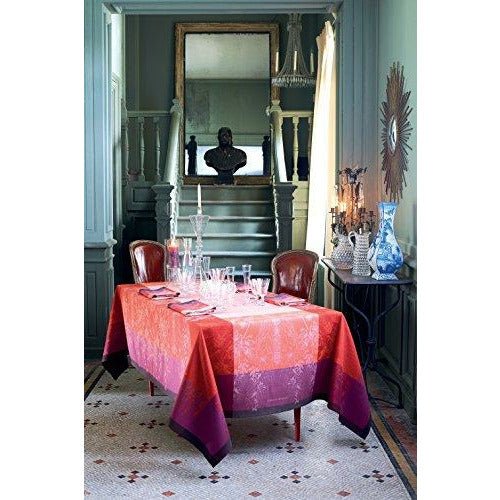 Garnier-Thiebaut Tablecloth Ruby Green Sweet  69" x 120", Stain-Resistant Cotton - Home Decors Gifts online | Fragrance, Drinkware, Kitchenware & more - Fina Tavola