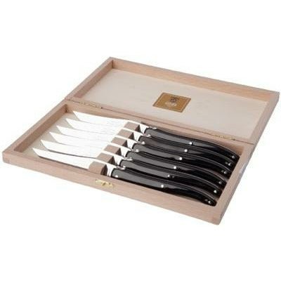 Laguiole Berlingot Steak Knives Black (Set of 6) - Home Decors Gifts online | Fragrance, Drinkware, Kitchenware & more - Fina Tavola