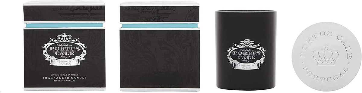 Portus Cale Black Edition Luxury Scented Candle | Citrus, Cedar, Amber