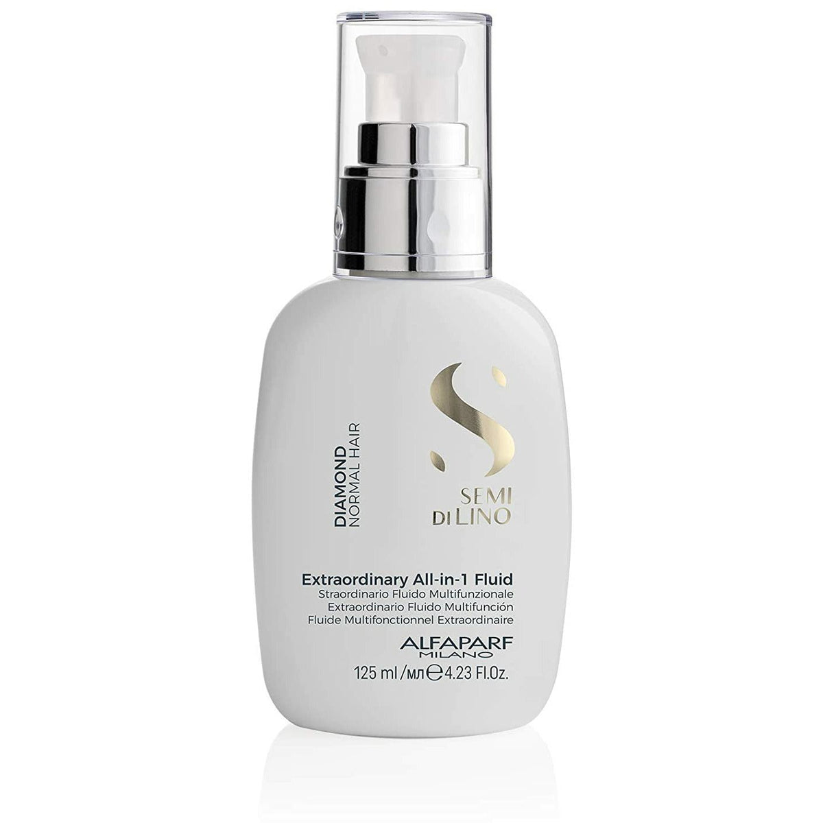 Alfaparf Milano Semi Di Lino Extraordinary All-in-1 Fluid Leave-In Normal Hair Detangles, Protects, Softens, Smooths, Controls, Seals Hair - Professional Salon Quality- 4.23 Fl Oz - Home Deco