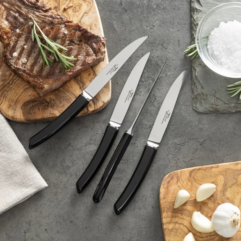 Au Nain Le Thiers Prince Gastronome Steak Knives | Black Handles (Set of 4)