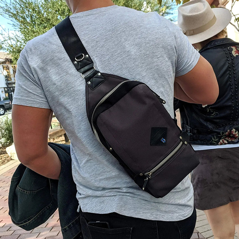 Sling Pack Mono Shoulder Crossbody Bag | Gun Metal