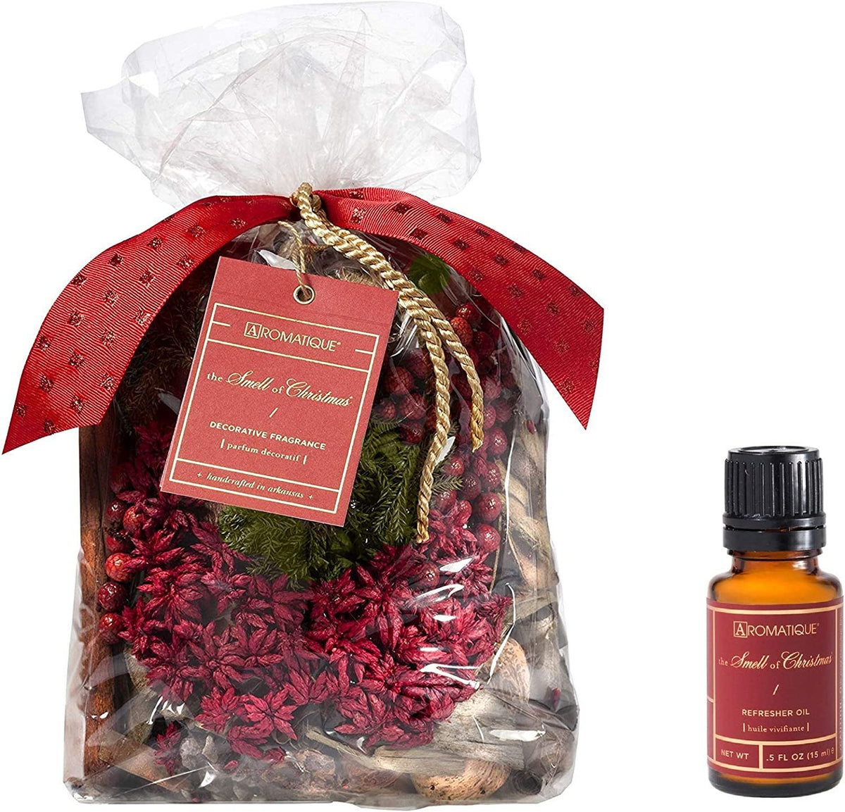 Potpourri Decorative Fragrance Bag & Refresher Oil Gift Set | The Smell of Christmas