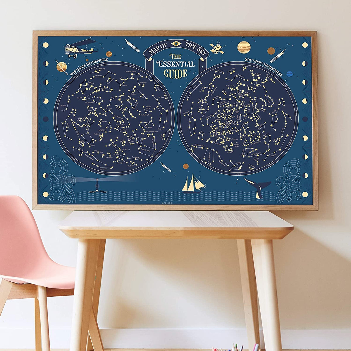 Mosaic Creative Sticker Activity Poster | Sky Map