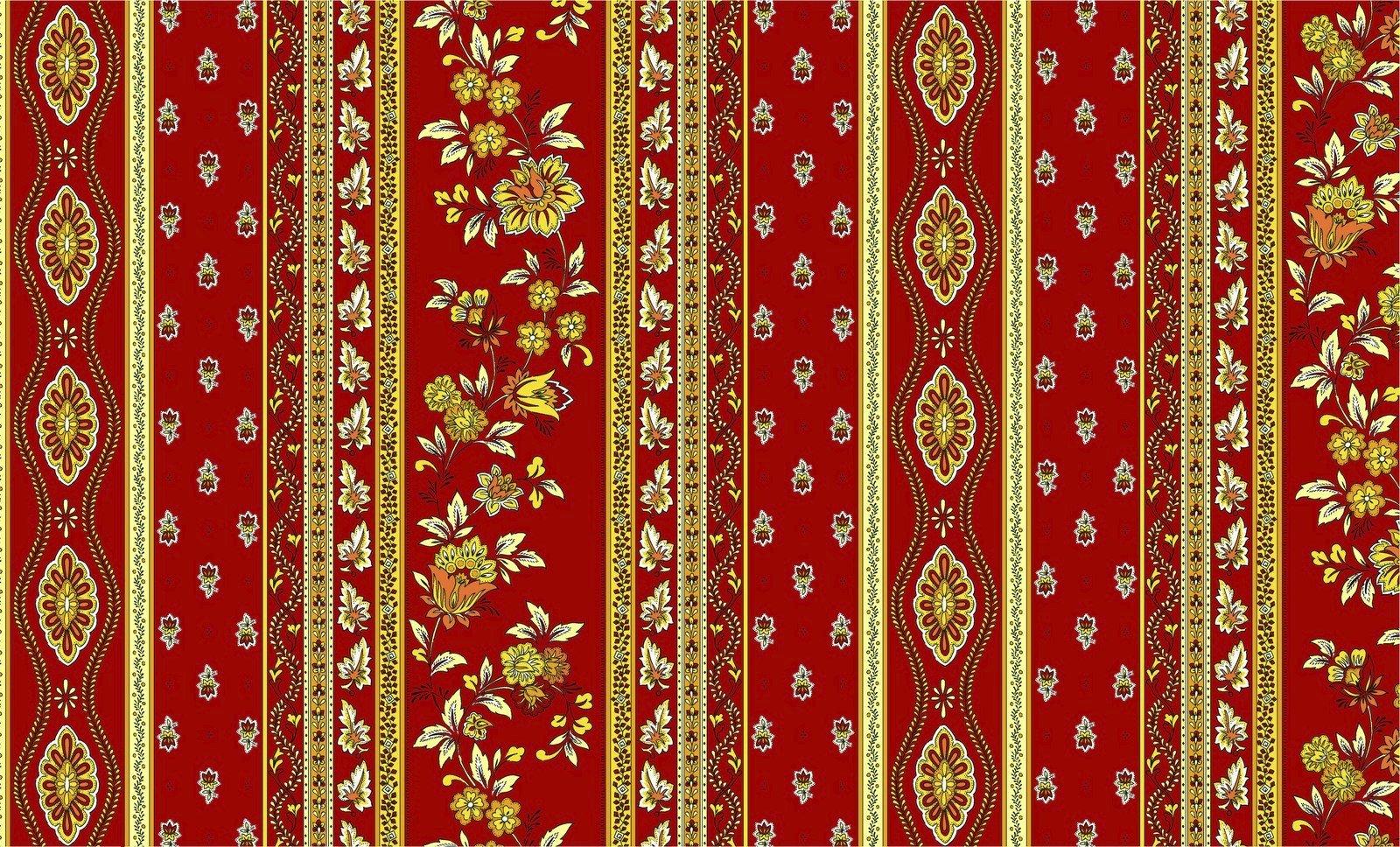 Red Avignon Rectangular Provencal Tablecloth - Thumbnail 2