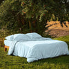 Garnier Thiebaut Bombacio Sunrise Standard Queen Pillow Shams | Sky Blue Sateen | Set of 2