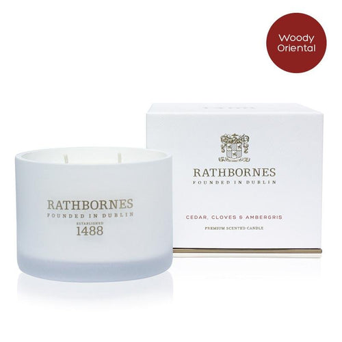 Rathbornes Cedar, Cloves & Ambergris Two Wick Classic Scented Candle - Home Decors Gifts online | Fragrance, Drinkware, Kitchenware & more - Fina Tavola