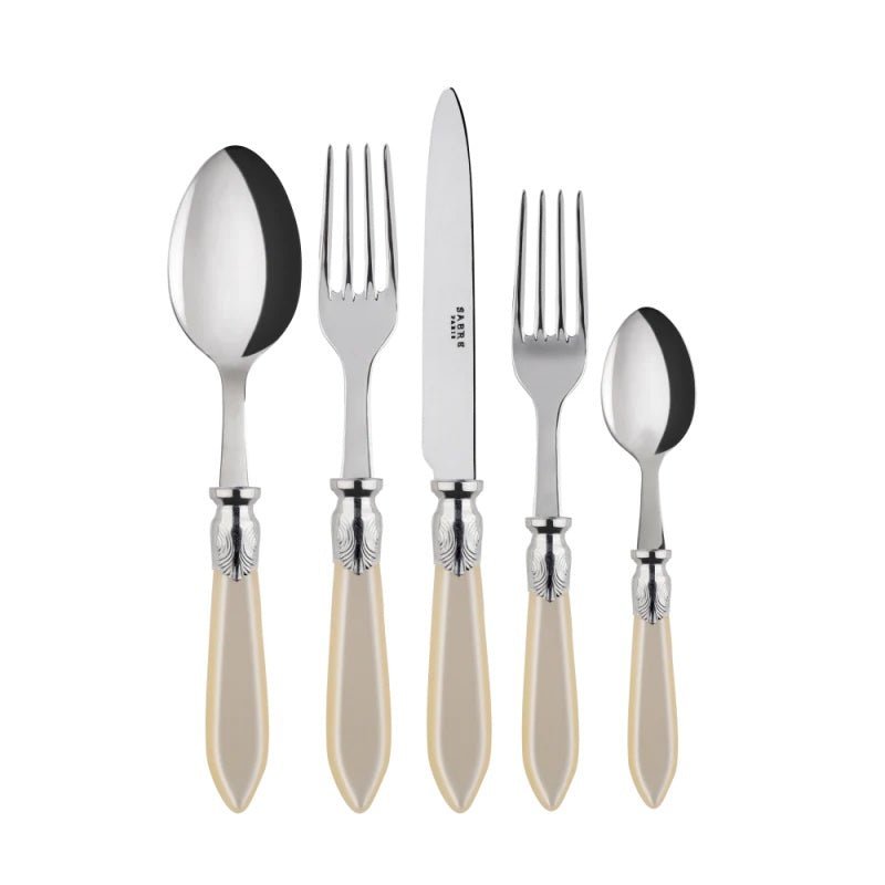 Baguette Flatware Set 5 Piece Place Setting | Pearl