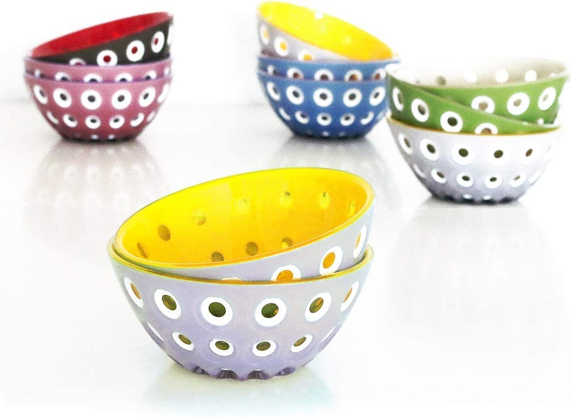 Le Murrine Small Serving Bowl | Gray & Yellow | Set of 2