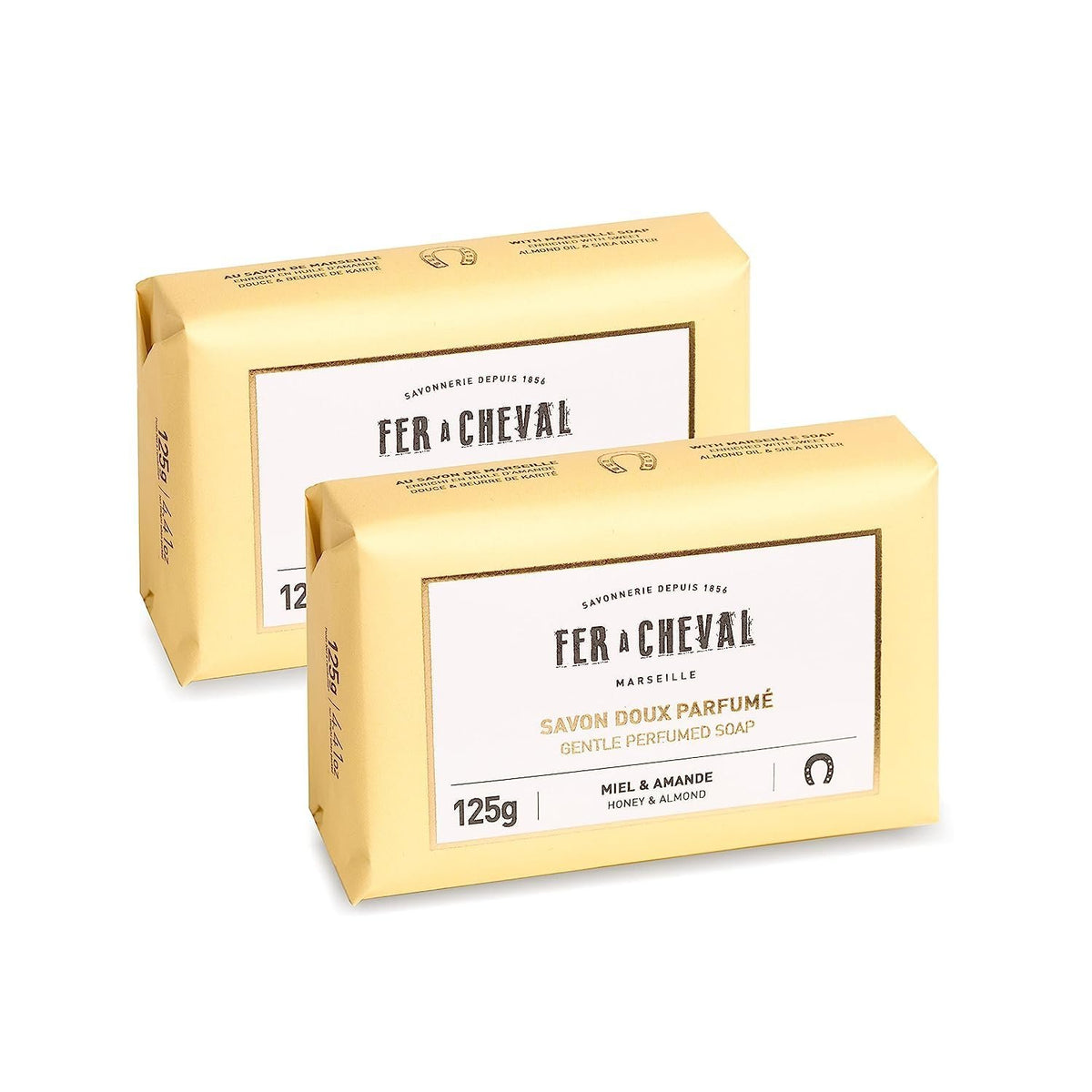 Marseille Gentle Scented Shea Butter Bar Soap | Honey & Almond | Set of  2