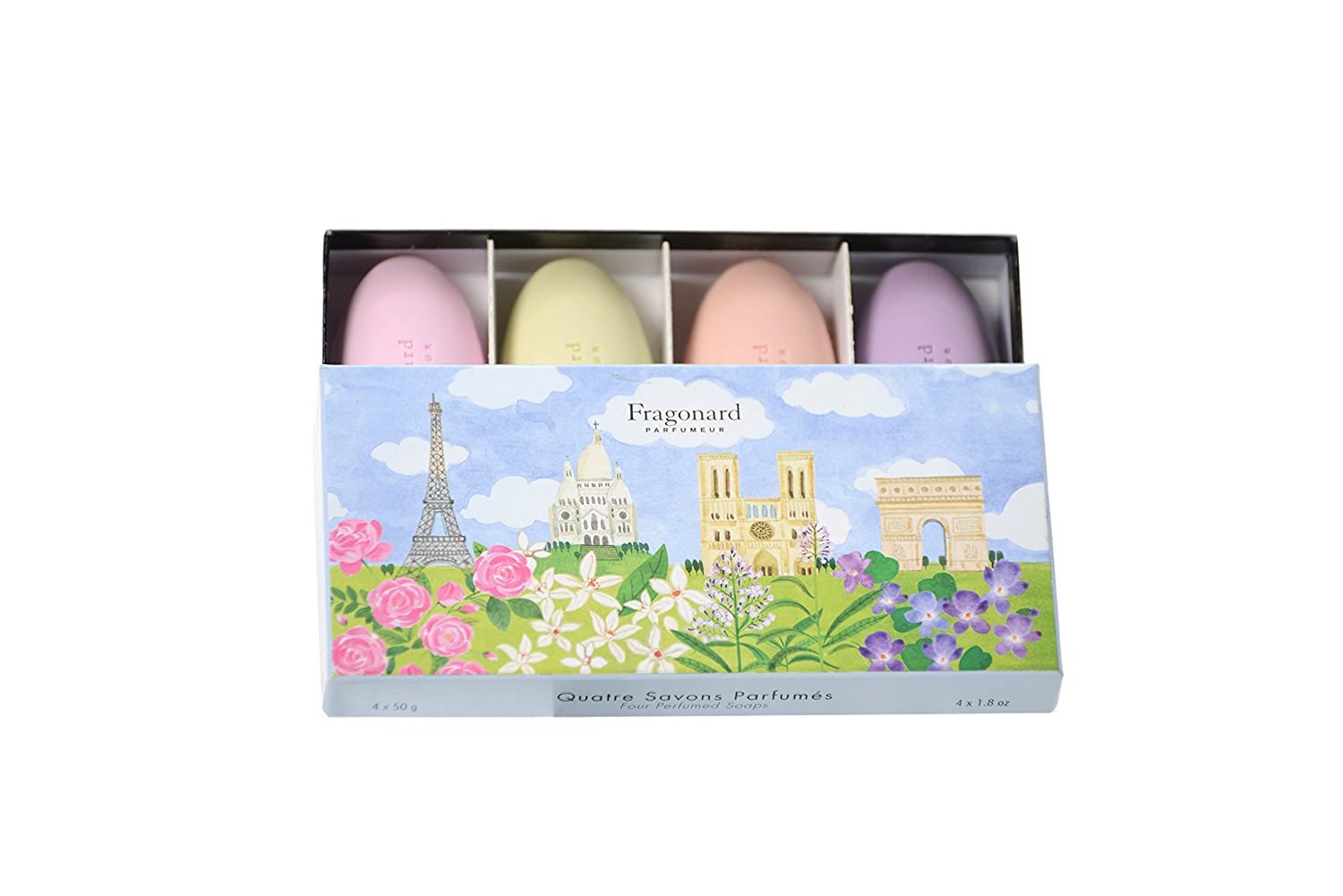 Fragonard Four Perfumed Pebble Bar Soaps in Gift Box | Pack of 4