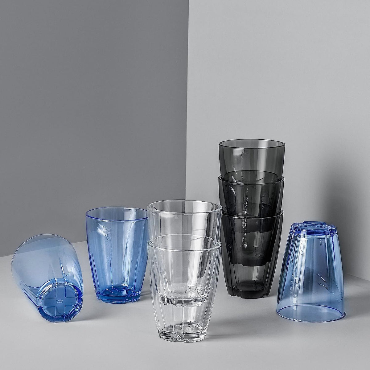 Kosta Boda Bruk Large Tumbler Pair | 11.56 oz. | Blue