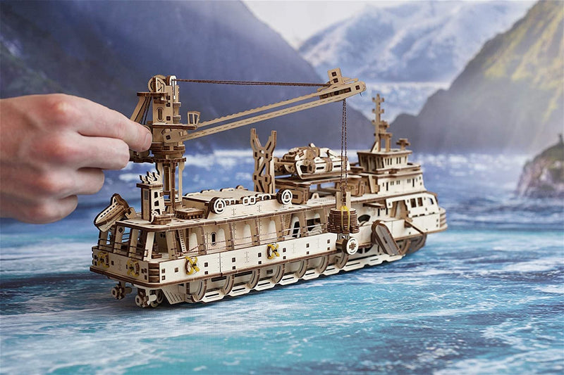 Ugears - 3D wooden mechanical puzzle Research vessel