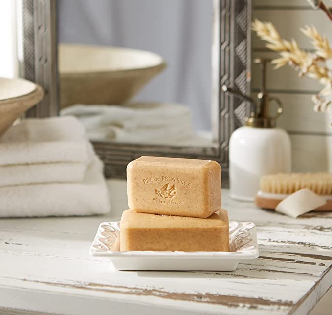 Pre de Provence Soap Bar- Honey Almond -Set of 6 Soap Bars, Shea Butter Enriched
